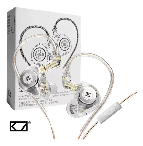 D_NQ_NP_2X_898454-MLU78079983701_072024-F Auriculares KZ EDX PRO de 10mm - Clear (blanco, transparente, claro) - Doble circuito magnético, unidad dinámica, auriculares de graves HIFI, auriculares deportivos con cancelación de ruido ZSN PRO ZSTX ZVX - Clear